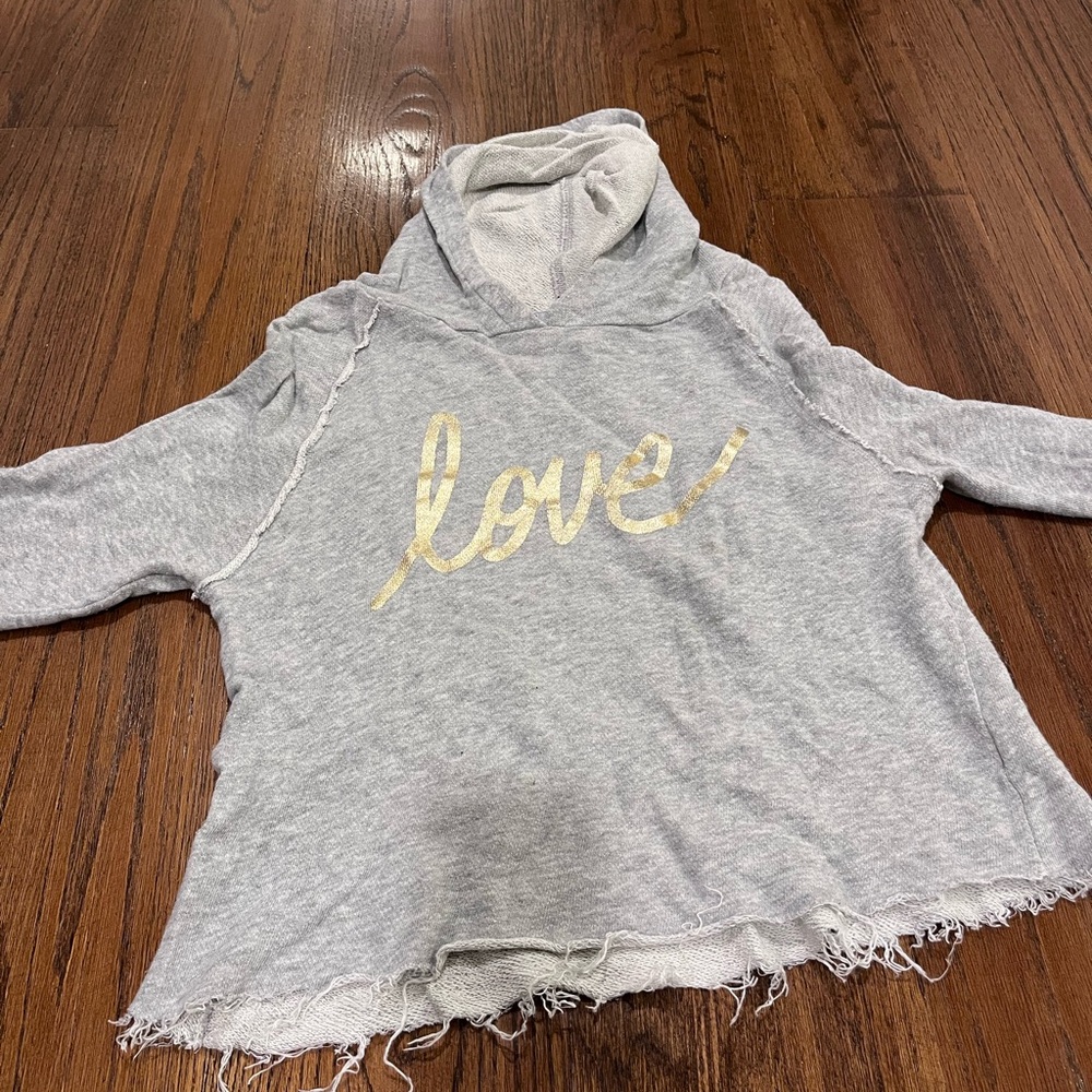 Generation Love Gray and Gold Love Hoodie size small